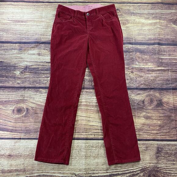 Sonoma Life+StyleWomens 10 Corduroy Pants Red Straight Leg Modern Fit - Picture 2 of 10